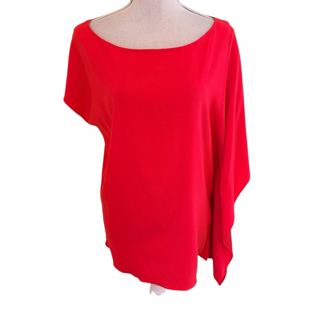 Ramy Brook Red Coral Asymmetrical Blouse/Mini